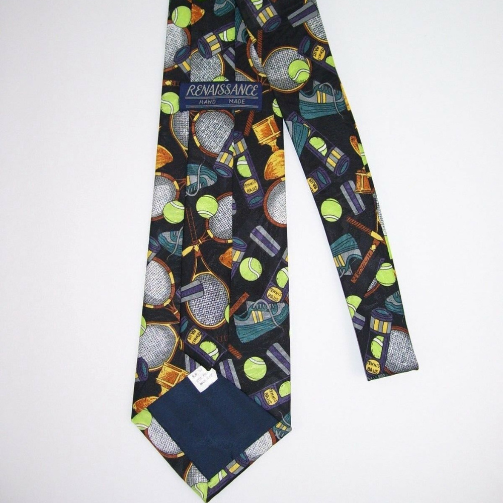 Renaissance Tennis Novelty Men's Neck Tie - Picture 2 of 4